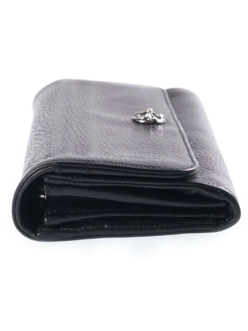Chrome Hearts Judy Cross Ball Button Leather Wallet Black